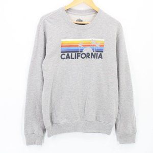 California Sweatshirt Crewneck Mens Gray Pullover Big Graphic Logo Small S
